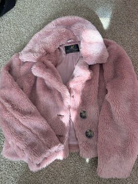 XS Furry Pink Botton Jacket